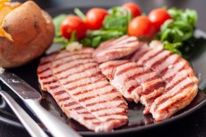 Slices of Gammon on a plate